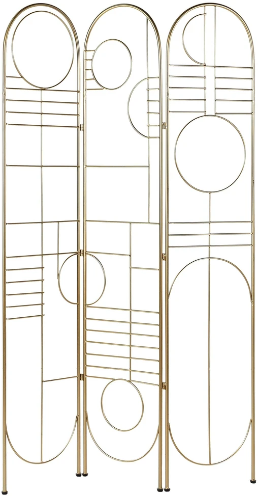Beliani 3 dalių kambario pertvara TURANIA auksinė 100 cm 170 cm