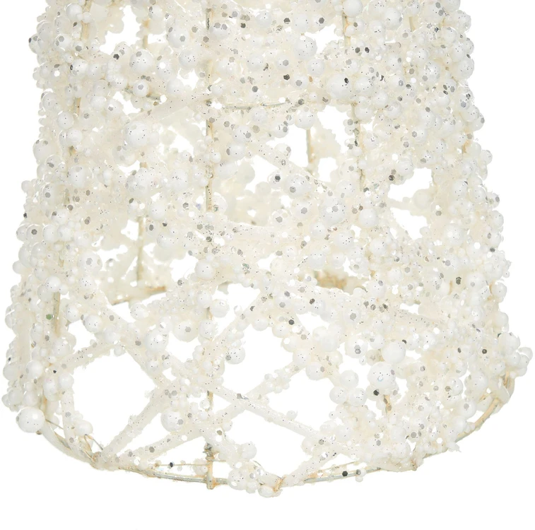 Beliani 3 dekoracinių figūrėlių rinkinys ROSAN Eglutė 40/50/60 cm Balta