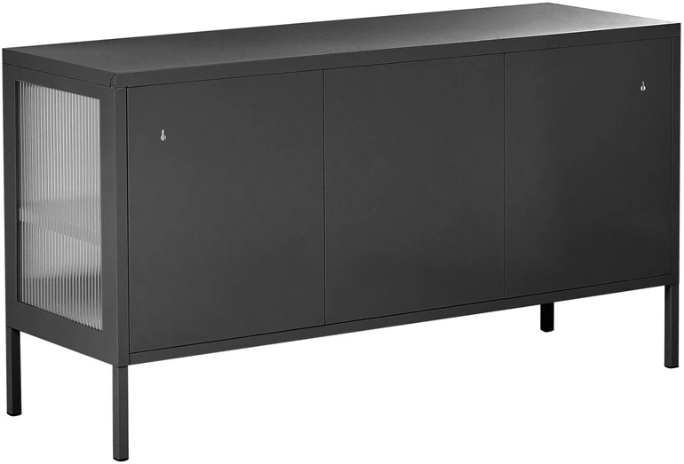 Beliani 3 durų spintelė GLEORA, metalinė, juoda