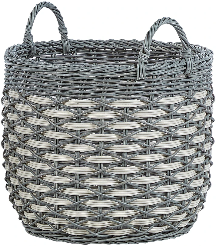 Beliani 3 gėlių krepšelių rinkinys GEFIRA 31/39/49 cm pilkas technorotangas