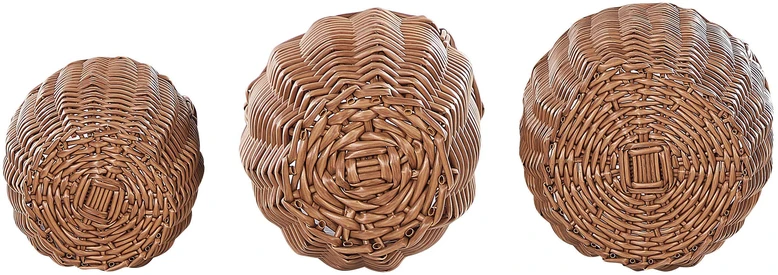 Beliani 3 gėlių krepšių rinkinys AUCUBA 26/34/44 cm šviesiai rudas