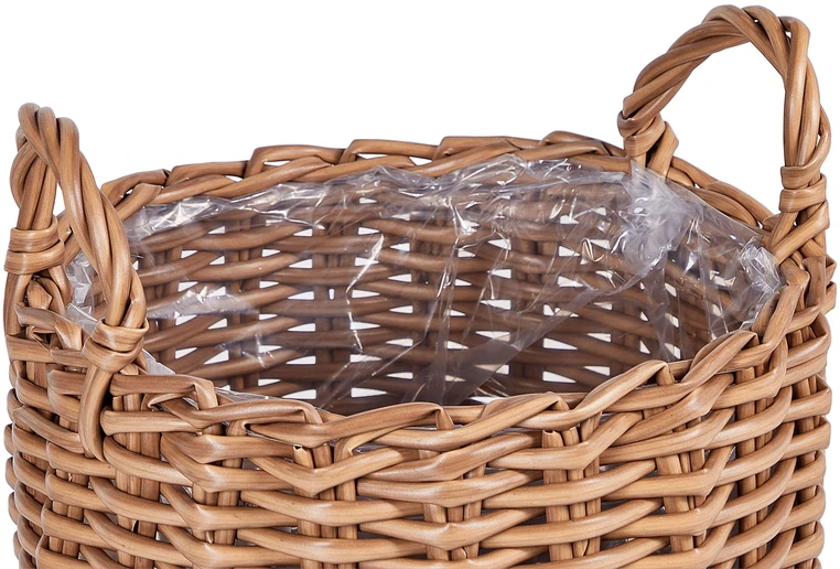 Beliani 3 gėlių krepšių rinkinys AUCUBA 26/34/44 cm šviesiai rudas