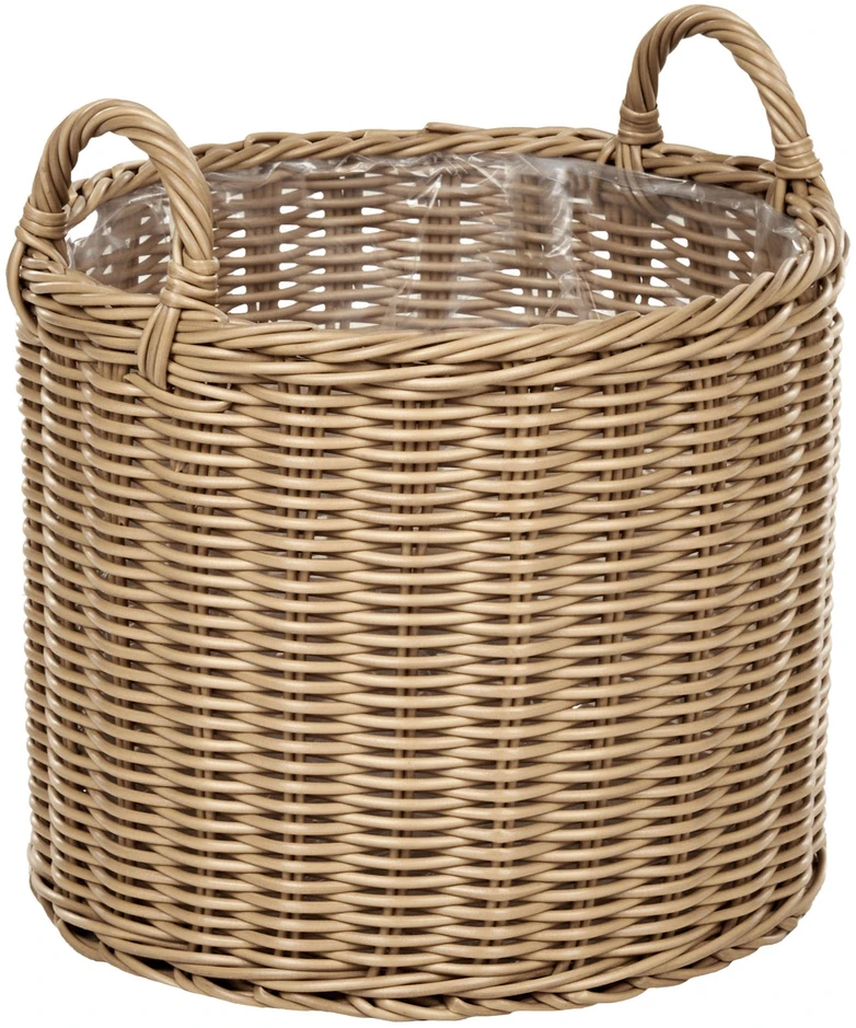 Beliani 3 krepšių gėlėms komplektas PENDULA 33/37/45 cm natūralus technorotangas