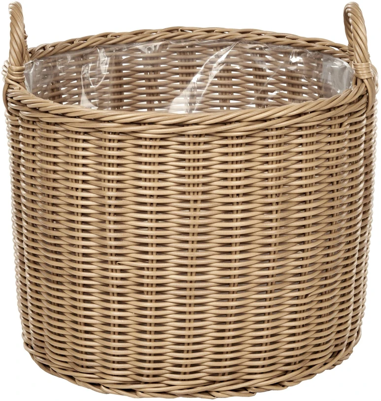 Beliani 3 krepšių gėlėms komplektas PENDULA 33/37/45 cm natūralus technorotangas