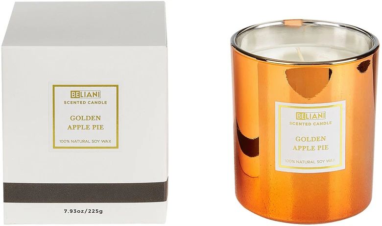 Beliani 3 kvapiųjų žvakių rinkinys METALLIC GLAMOUR 9 cm spalvotas