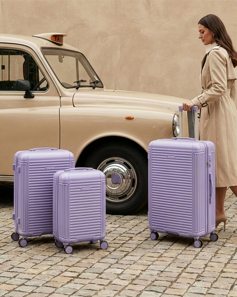 Beliani 3 lagaminų rinkinys MYNTIS violetinis