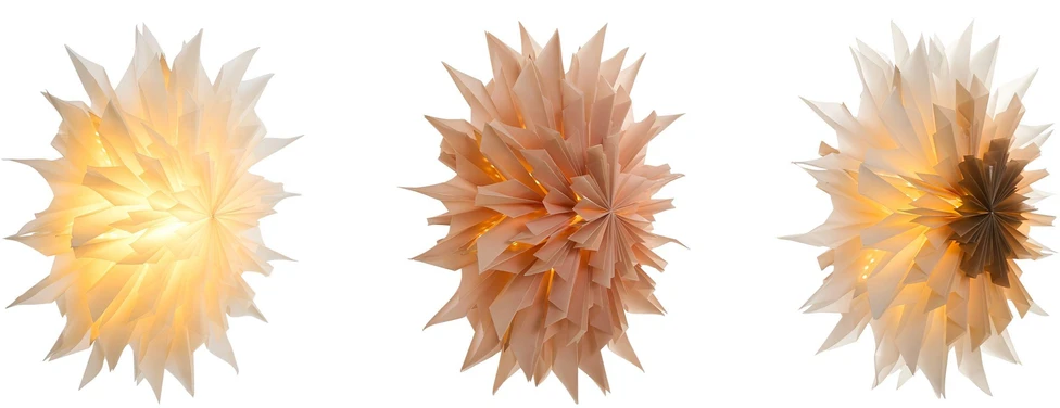 Beliani 3 LED kabančių dekoracijų rinkinys FORSAN Žvaigždė 41 cm Spalvingas