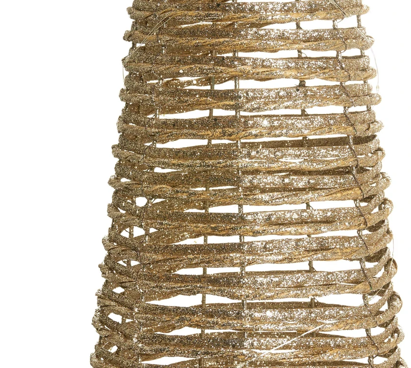 Beliani 3 LED kalėdinių dekoracijų rinkinys TUELSO eglutė 60/80/100 cm aukso spalvos