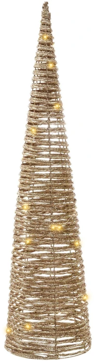 Beliani 3 LED kalėdinių dekoracijų rinkinys TUELSO eglutė 60/80/100 cm aukso spalvos