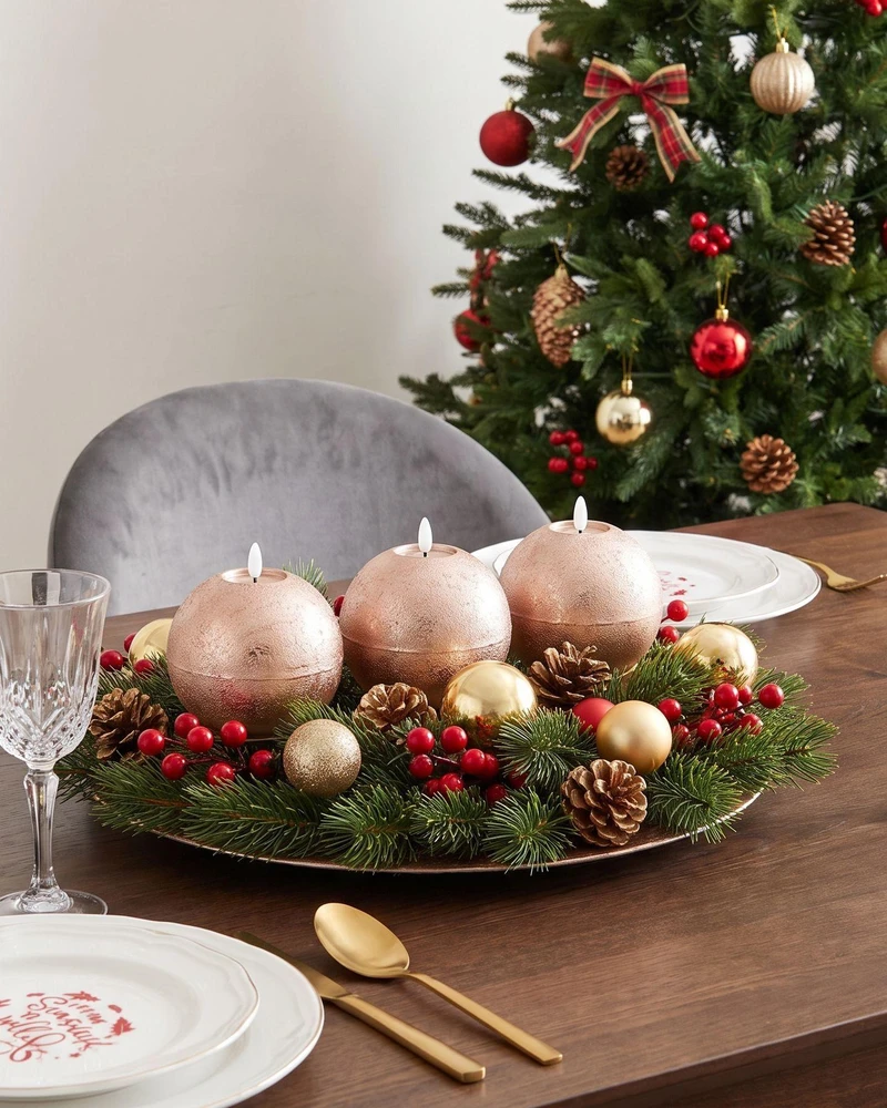 Beliani 3 LED žvakių rinkinys AMBROSIA 11 cm auksinis