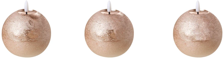 Beliani 3 LED žvakių rinkinys AMBROSIA 11 cm auksinis