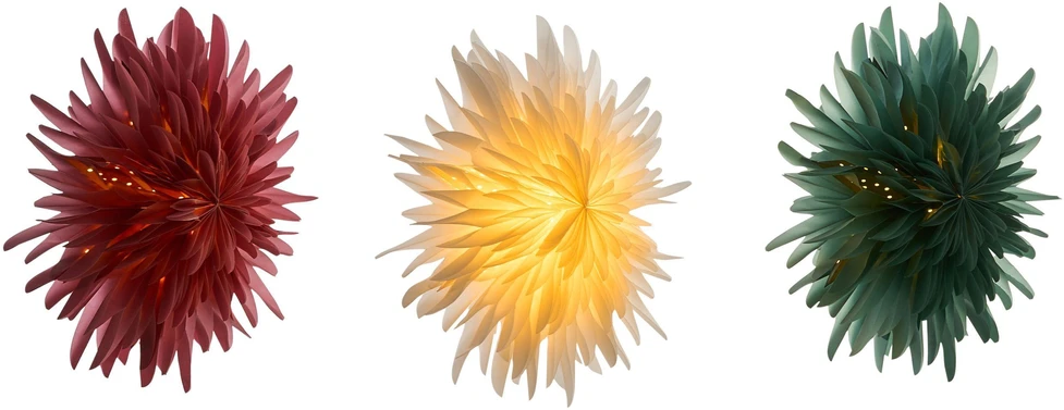 Beliani 3 pakabinamų LED dekoracijų rinkinys GROVLAN Žvaigždė 41 cm įvairiaspalvės