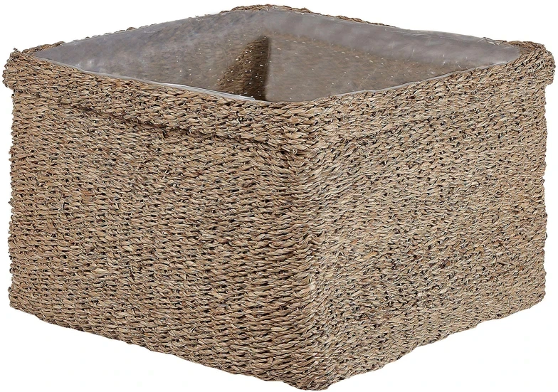 Beliani 3 vazonų komplektas RIVULINE Rudadumbliai 23/27/30 cm Natūralus