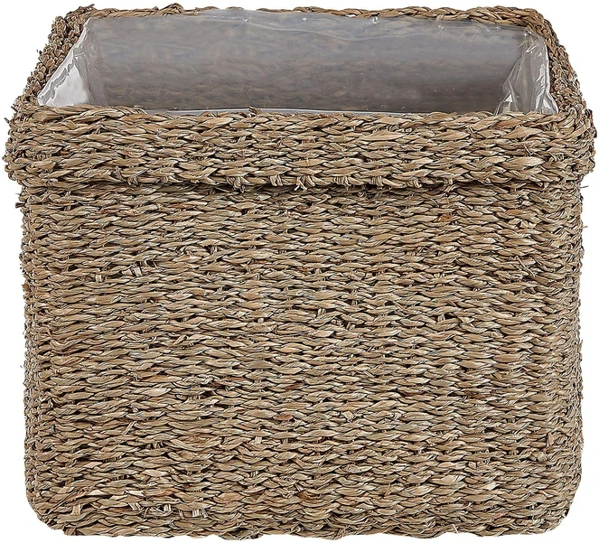 Beliani 3 vazonų komplektas RIVULINE Rudadumbliai 23/27/30 cm Natūralus