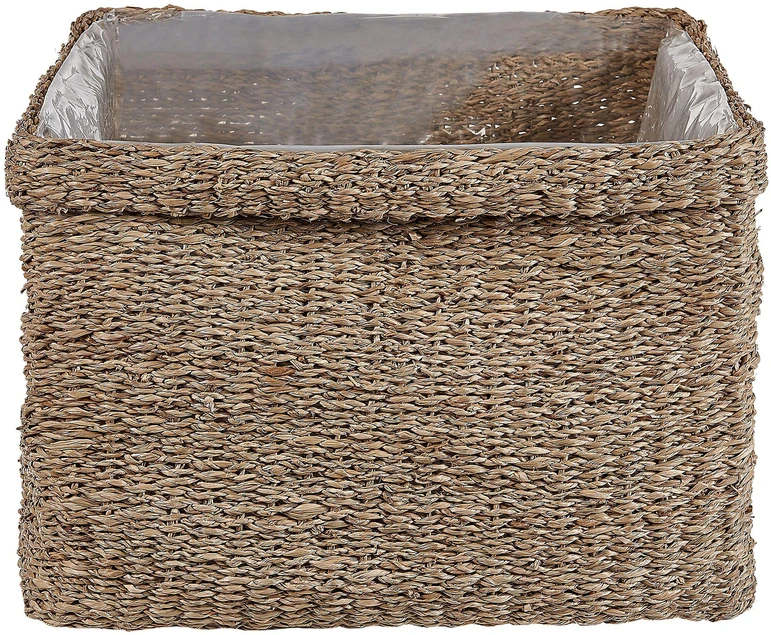 Beliani 3 vazonų komplektas RIVULINE Rudadumbliai 23/27/30 cm Natūralus