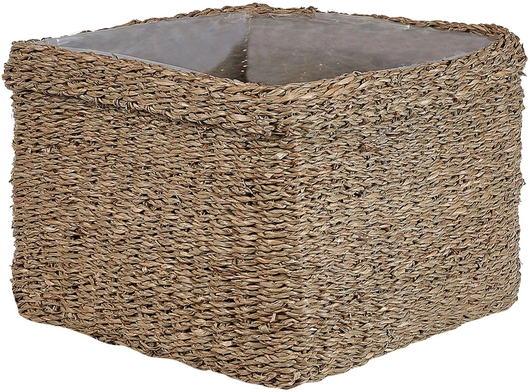 Beliani 3 vazonų komplektas RIVULINE Rudadumbliai 23/27/30 cm Natūralus