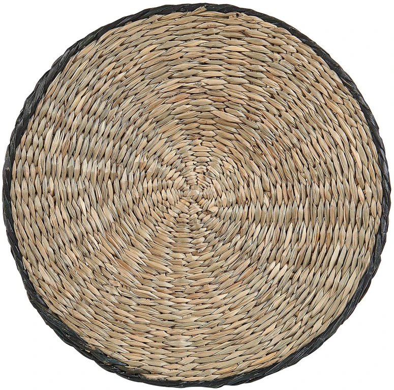Beliani 3 vazonų rinkinys RATTAIL, jūros žolė, 32/29/27 cm, juodas