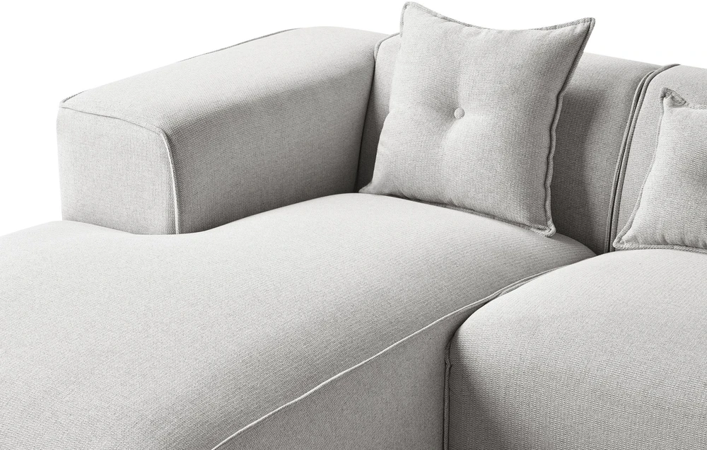 Beliani 3-vietė kampinė sofa DOLVA šviesiai pilka, dešininė