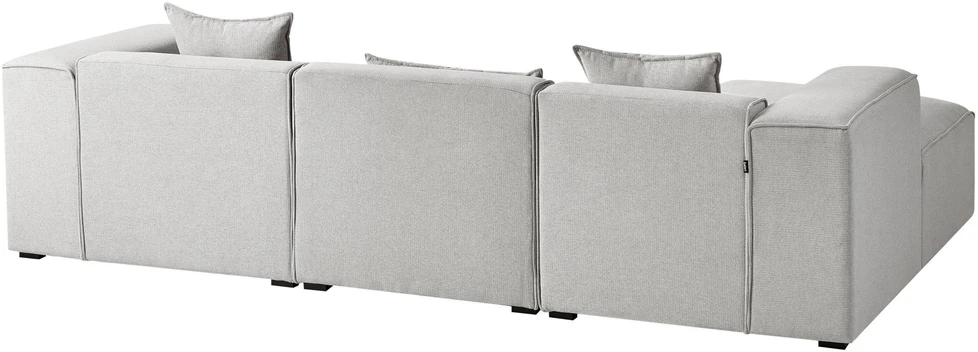 Beliani 3-vietė kampinė sofa DOLVA šviesiai pilka, dešininė