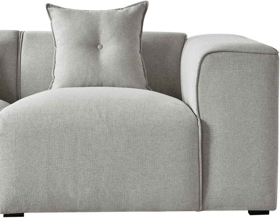 Beliani 3-vietė kampinė sofa DOLVA šviesiai pilka, dešininė
