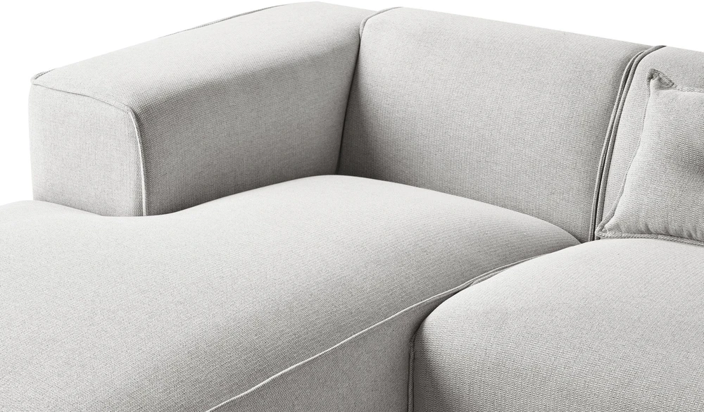 Beliani 3-vietė kampinė sofa DOLVA šviesiai pilka, dešininė