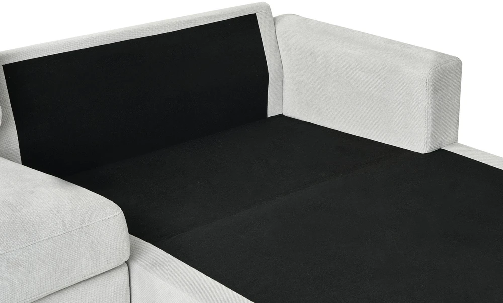 Beliani 3-vietė kampinė sofa MALOY, šenilinis audinys, šviesiai pilka, kairinė