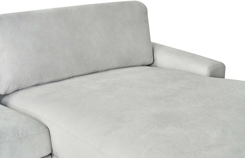 Beliani 3-vietė kampinė sofa MALOY, šenilinis audinys, šviesiai pilka, kairinė