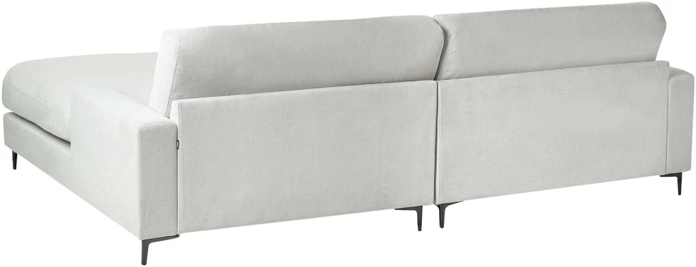 Beliani 3-vietė kampinė sofa MALOY, šenilinis audinys, šviesiai pilka, kairinė