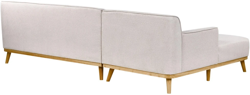 Beliani 3-vietė kampinė sofa SIMOS šviesiai pilka dešininė