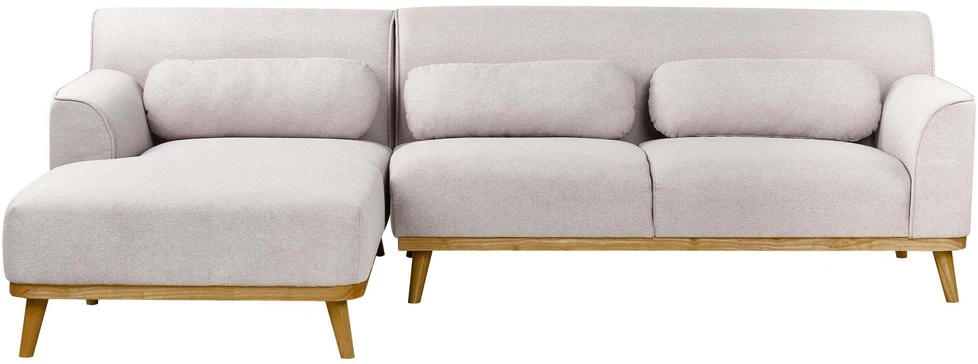 Beliani 3-vietė kampinė sofa SIMOS šviesiai pilka dešininė