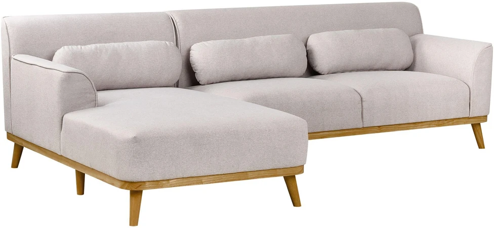 Beliani 3-vietė kampinė sofa SIMOS šviesiai pilka dešininė
