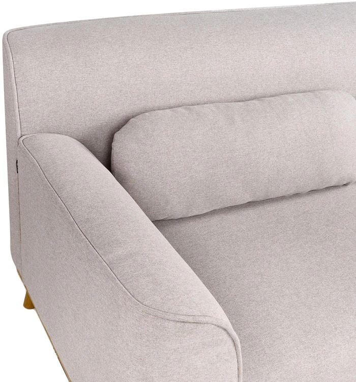 Beliani 3-vietė kampinė sofa SIMOS šviesiai pilka dešininė