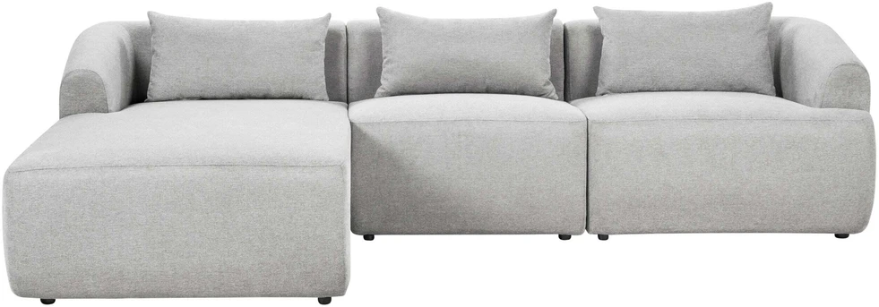 Beliani 3-vietė kampinė sofa SVANSELE šviesiai pilka dešininė