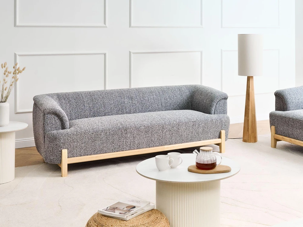 Beliani 3-vietė sofa ALNOR tamsiai pilka