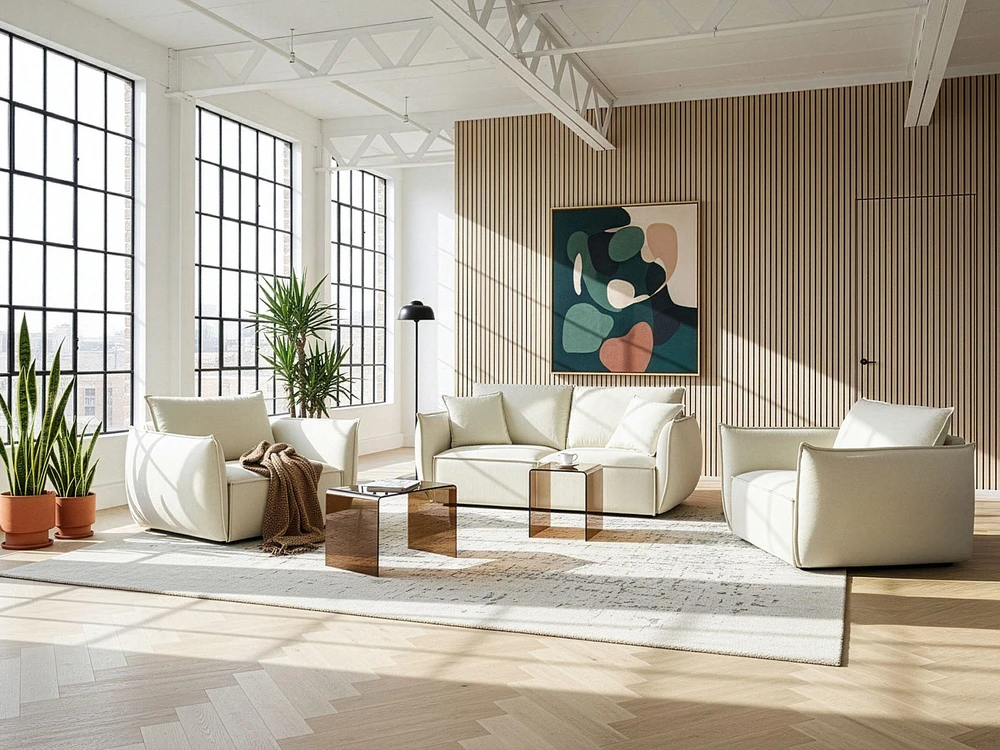 Beliani 3-vietė sofa KUNES šviesiai smėlio spalvos