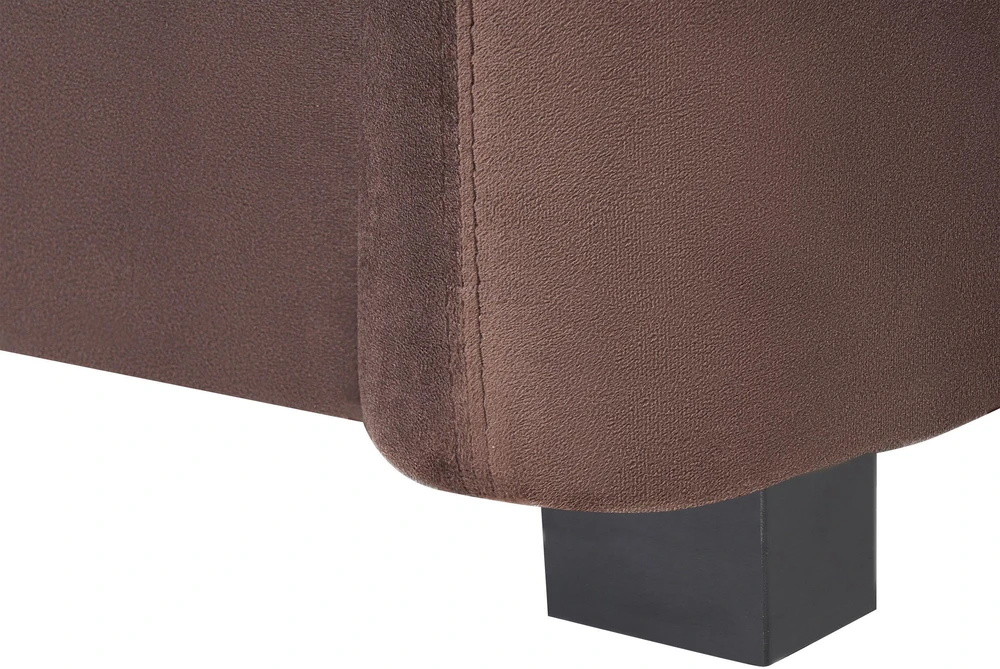 Beliani 3-vietė sofa VELTADA, tamsiai ruda veliūrinė