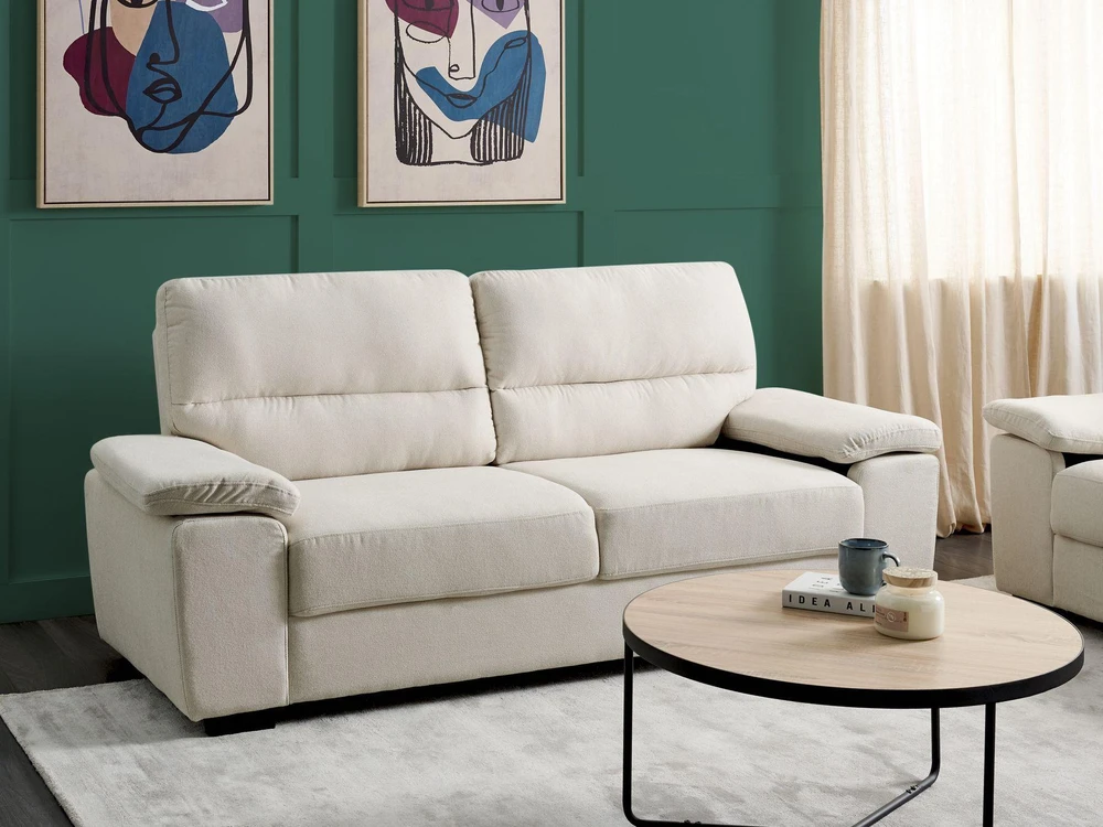 Beliani 3-vietė sofa VOGAR šviesiai smėlio spalvos