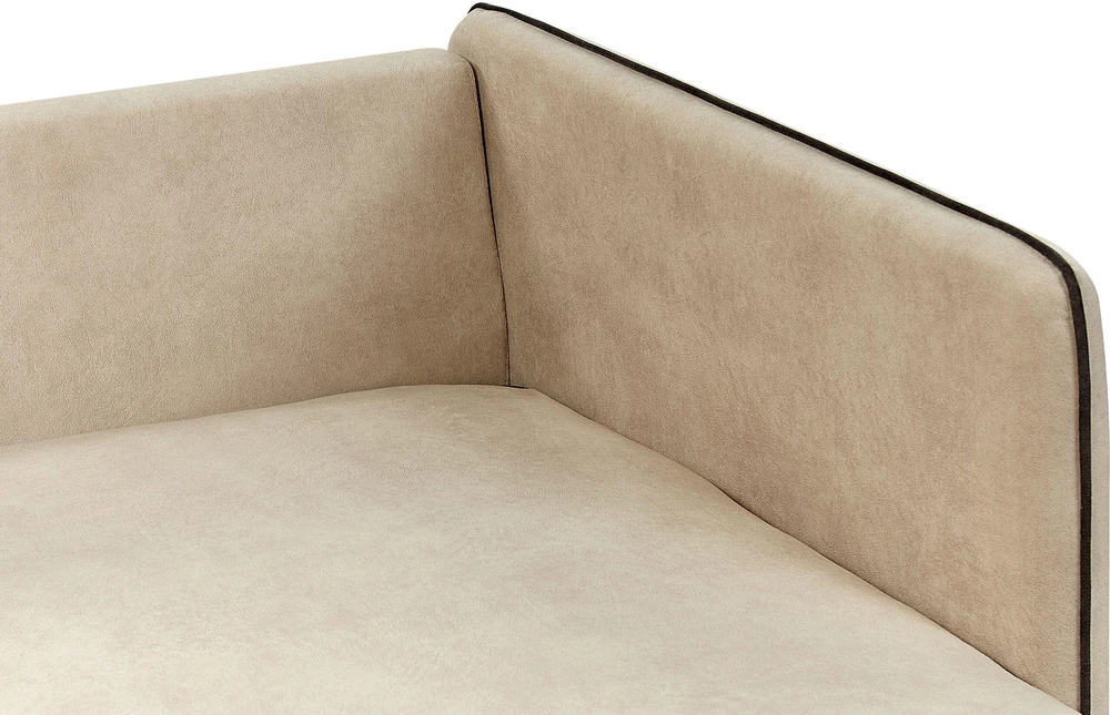 Beliani 3 vietų kampinė sofa ALTAN, veliūras, smėlio spalvos, kairinė