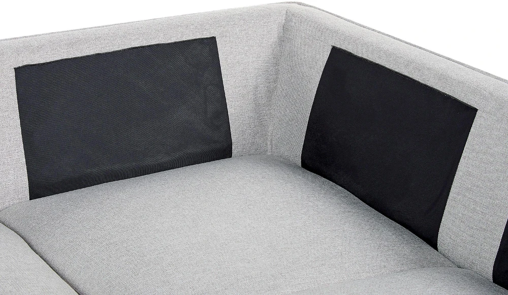 Beliani 3 vietų kampinė sofa ELGA, linas, šviesiai pilka, kairinė