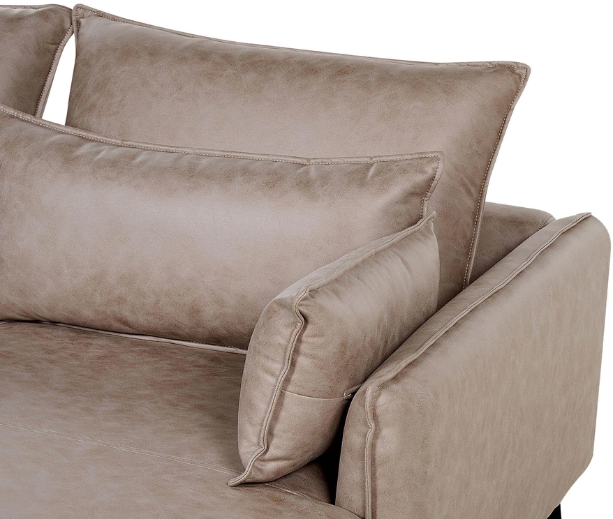 Beliani 3 vietų kampinė sofa GALLO, ekologiška zomša, šviesiai ruda, dešininė