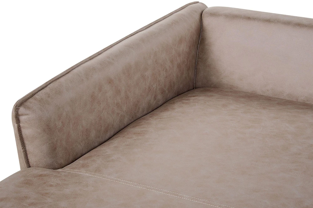 Beliani 3 vietų kampinė sofa GALLO, ekologiška zomša, šviesiai ruda, dešininė