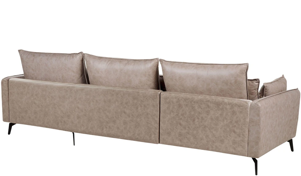 Beliani 3 vietų kampinė sofa GALLO, ekologiška zomša, šviesiai ruda, dešininė