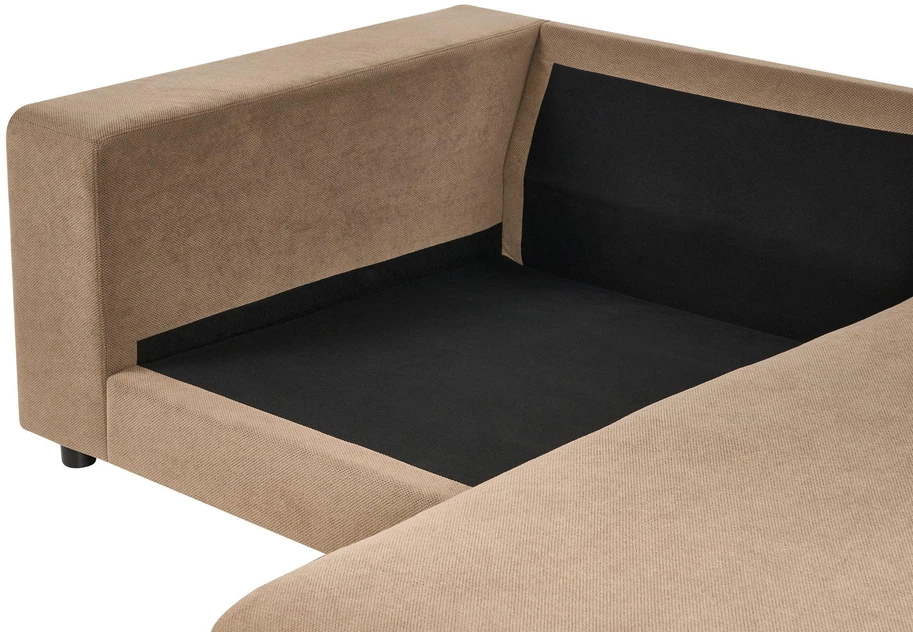 Beliani 3 vietų kampinė sofa LOFOTEN ruda, kairinė