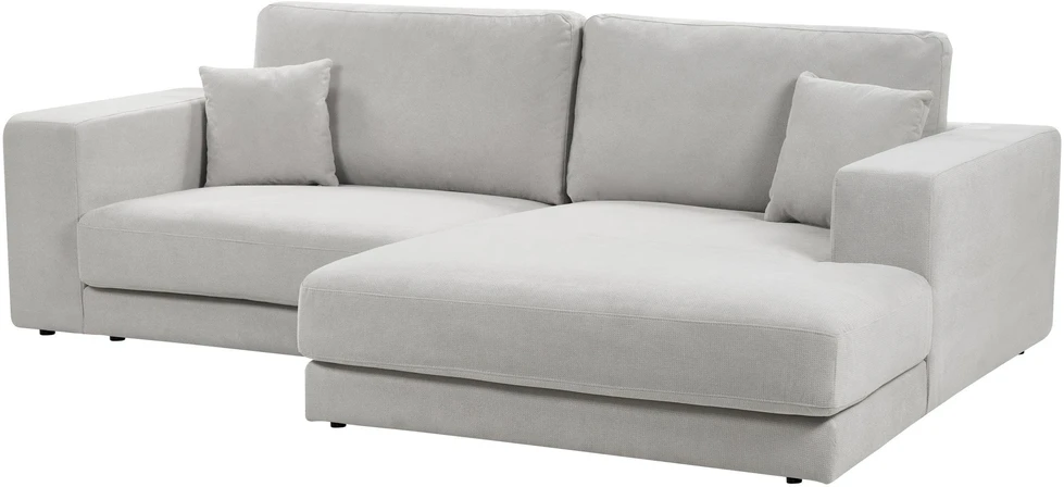 Beliani 3 vietų kampinė sofa LOFOTEN šviesiai pilka, kairinė