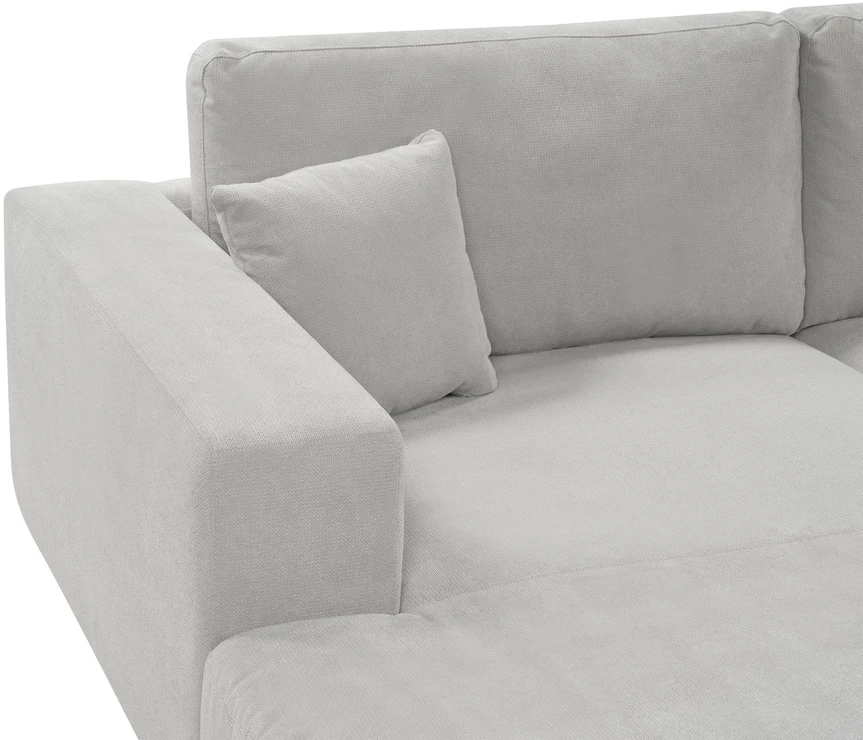 Beliani 3 vietų kampinė sofa LOFOTEN šviesiai pilka dešininė