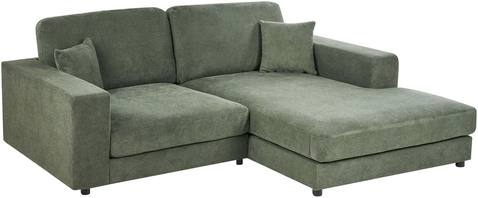Beliani 3 vietų kampinė sofa LOFOTEN žalia, kairinė