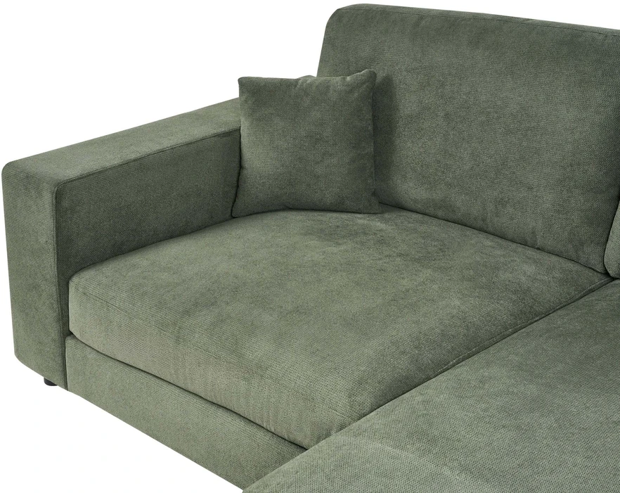 Beliani 3 vietų kampinė sofa LOFOTEN žalia, kairinė