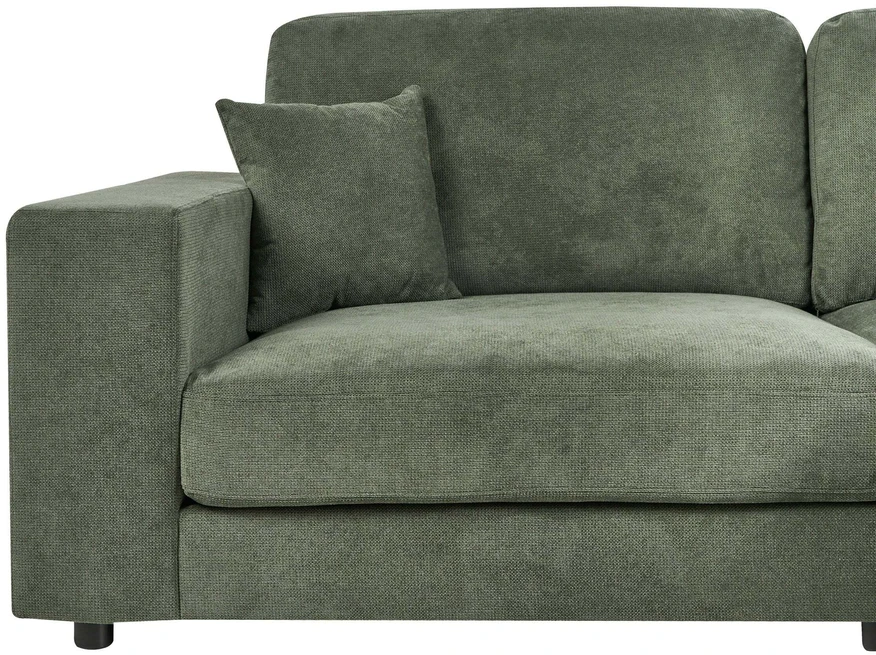 Beliani 3 vietų kampinė sofa LOFOTEN žalia, kairinė