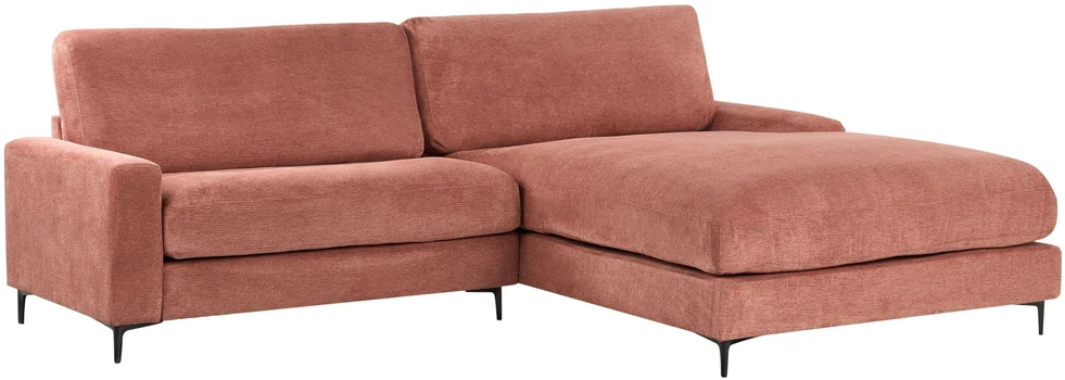 Beliani 3 vietų kampinė sofa MALOY raudona, kairinė