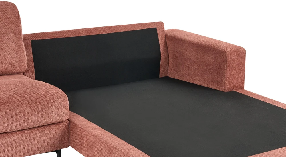 Beliani 3 vietų kampinė sofa MALOY raudona, kairinė